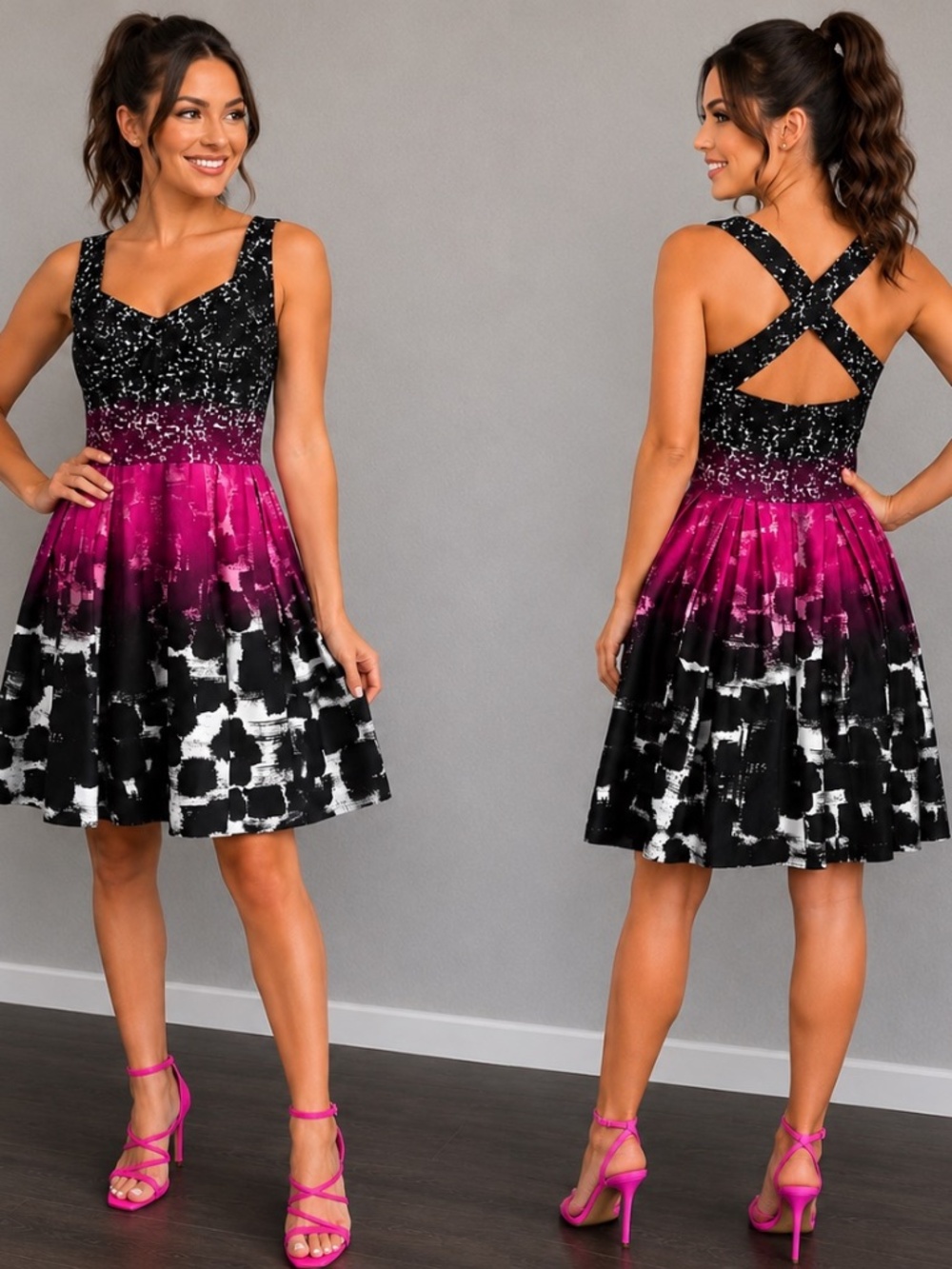 New W/ Tags Calvin Klein Sweetheart Fit & Flare Dress Size 4 Petite.